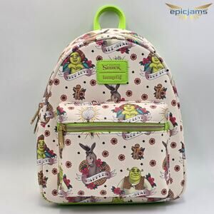 Loungefly Dreamworks Shrek Tattoo Art Mini Backpack New